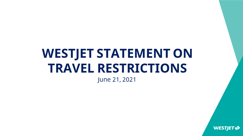 westjet travel advisory
